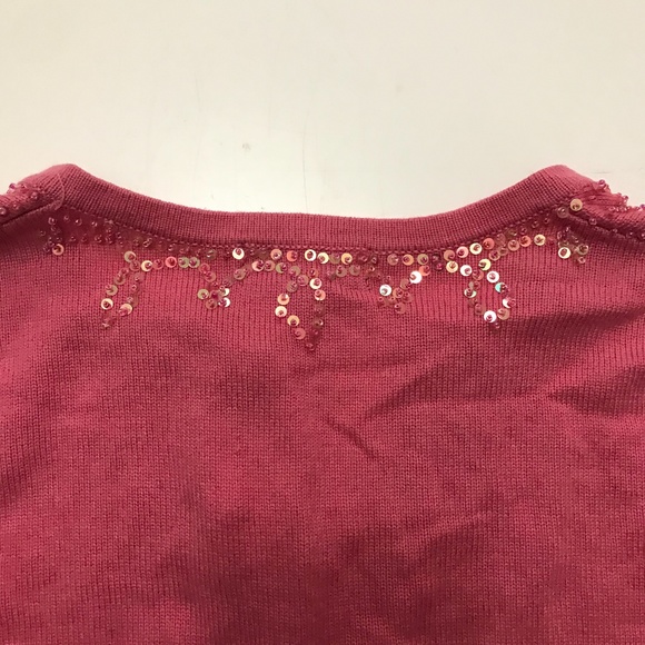 NEW BEBE SILK / CASHMERE SEQUIN SWEATER - Picture 6 of 7